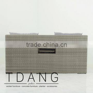 Madison Outdoor Wicker Loveseat With Ottoman photo-5