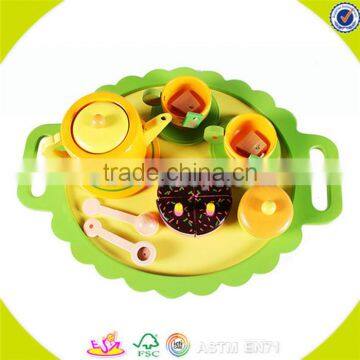 Wholesale funny pretend baby wooden tea sets toy interesting toddler wooden tea sets toy W10B050