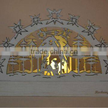 wooden decoration laser engrave with light