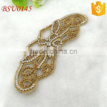 New spring and summer design crystal beaded ladies shoes upper for sandal & slippers decoration