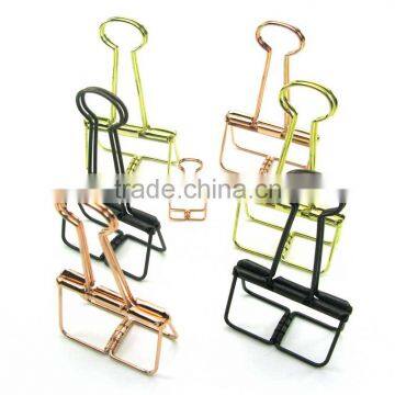 butterfly empty wire holder folder binder clips with strong strength in golden and rose copper