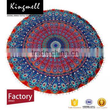 Customized Digital Printed Floor Cushion Polyester Roud Cushion photo-2