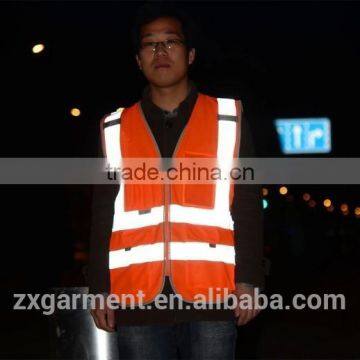 2017 ZX Men's Reflective Tape Workwear Working Vest photo-4