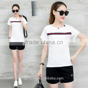 Wholesale Women's Short-sleeved Cotton Sport Wear Sport Suits Women photo-3