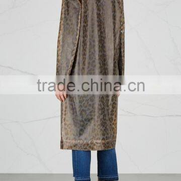 Wholesale Ladies Apparel Tonal Brown Transparent Rubberised Raincoat(DQE0362C) photo-2