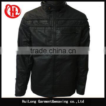 Custom quality cool winter men pu leahter jacket with pocket