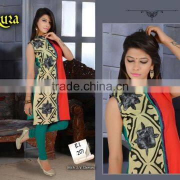 Different Styles Designer Embroidery Kurtis/kurti with jacket designs/long skirt with kurti