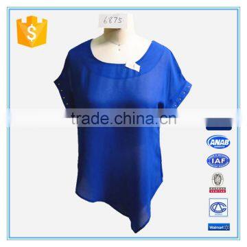 Ladies Elegant Chiffon Short Sleeves Blouse