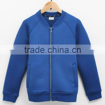 zipper fashion 100% cotton childrens spring plain sweatshirt