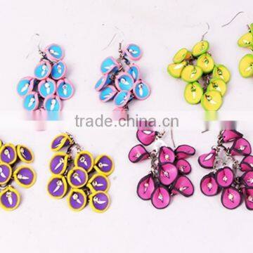 2015 Acrylic Resin Earrings with Flowers Elegant Lady Handmade Earrings