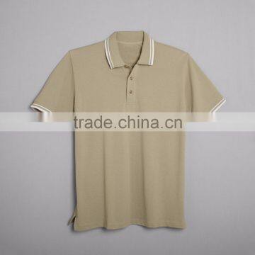 Mens Contrast Trim Pique Polo Custom Company Brand Male Uniform For Workday 100% Cotton Pique Stylish Male Polo photo-3