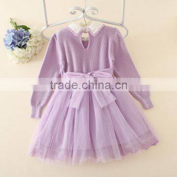 New Design Baby Grils Sweater Lace Dress for Autumn or Winter photo-4