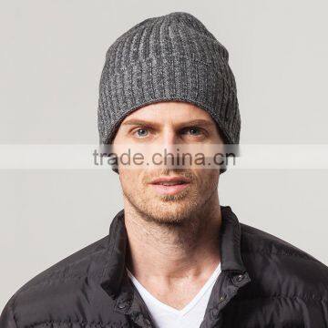 Leisure Design Mens Solid Grey Color Winter Knitted Dobby Hats And Cap photo-5