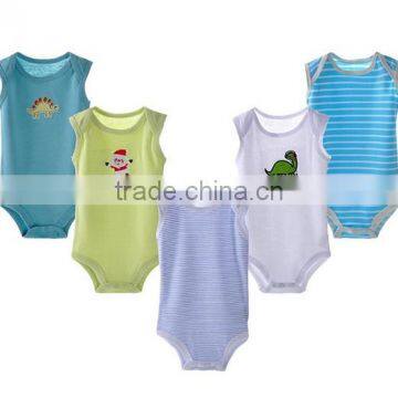 Unisex Stripe/applique Custom Made Infant Organic Cotton Smocked Infant Summer Wear Camo Organic Designer Baby Romper photo-4