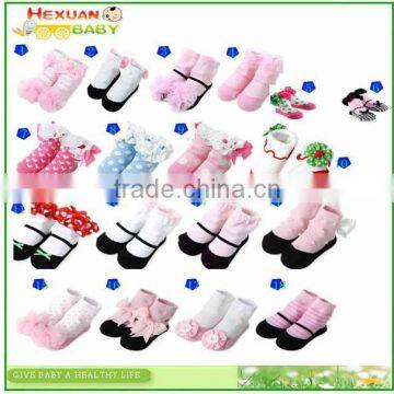 18 designs are in stocked, socks ; 3D carton socks for lovely baby , Newborn Baby Kids Girl Anti-slip Lace Floral Socks