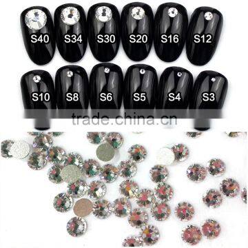 Mix Color Nails art FlatBack non HotFix flat back crystal beads Rhinestones