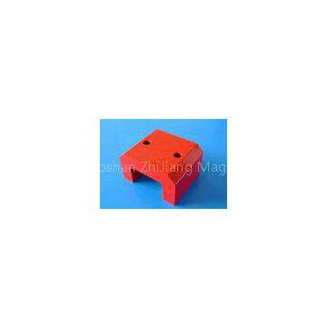 Red Painted Alnico Horseshoe Magnet , Permanent Holding Magnets