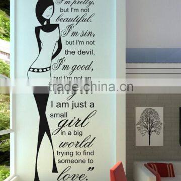 Marylin Monroe "I'm pretty" Wall Art Quote Vinyl Transfer Decal Sticker Mural