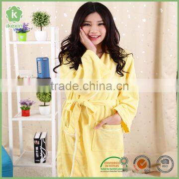 Promotion Hemmed Dyed Microfiber Adult Bathrobe