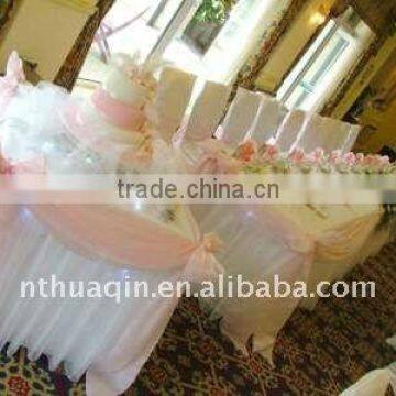 Polyester table skirting and tabel skirts and hotel table linen