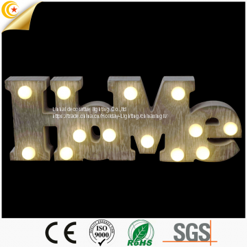 2017 New Products battery operated wedding light decor wooden led light wooden letters lighting