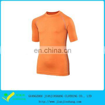 Compression Man's Dri Fit Ragaln Sleeve Practise Sports T Shirts In Orange