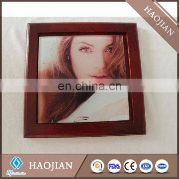 Standard frames in Rosewood, Fits 1- 4.25" x 4.25" tile for sublimation with DIY logo