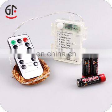 Dimmable Remote Controlled Battery Powered Copper Wire Lights Holiday Decorative Timer photo-4