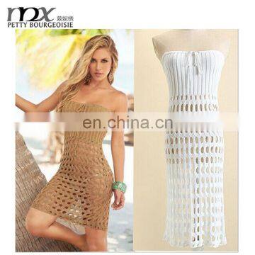 New model hollow out two ways use beach lady swim skirt dress