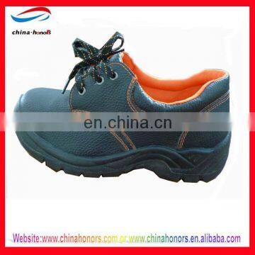 cheap leather working safety shoes/black steel safety shoes for sale