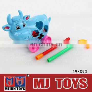 Push and pull plastic cow toy 2015 newest item