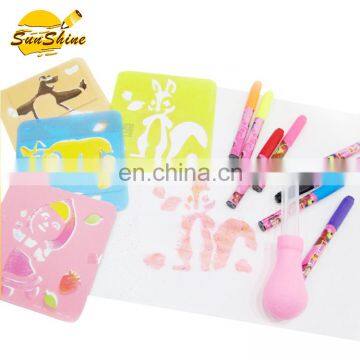 Activity Colorful Spray Markers and Paint With Stencil Art photo-3