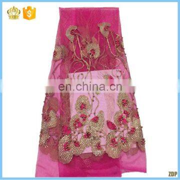 2016 New Products Supplier Hot Selling Mesh Beautiful French Lace With Beads AM16041510 photo-4