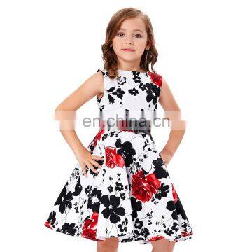 Kate Kasin Girls Sleeveless Vintage Retro Cotton Floral Pattern Vintage Divinity Baby Girls Summer Dress KK000250-2