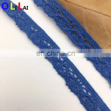 OLCT453 1.0cm Fashion Blue Cotton Crochet Guipure Tillle Lace Trimming for Ladies photo-2