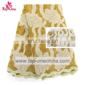 African guipure lace /african wedding lace fabric/flower lace fabric with bead