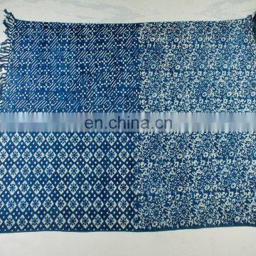 Traditional Indian Handmade Indigo Carpet Rug Home Decor Living Room Cotton Rug