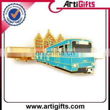 Bus shape Gold metal security tie clips