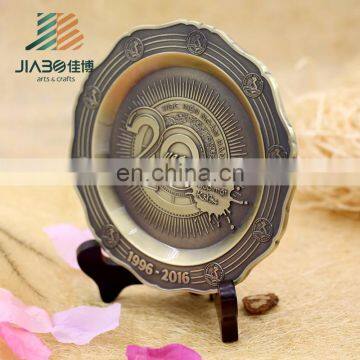 High quality custom design antique copper plates with plastic stand