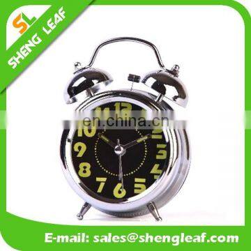 Spot Suply Silver Classical Quartz Clock Metal Bell Ring the Alarm Clock photo-2