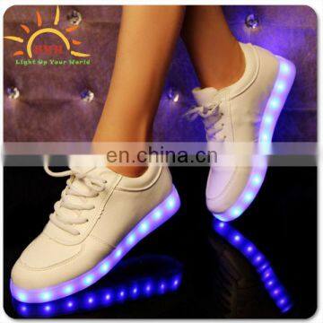 Colorful glow luminous shoes the shoe lovers LED unisex USB rechargeable light for men women flat shoes 2015 Brand LED Seaker