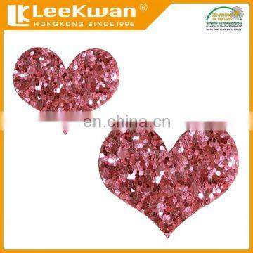 Glitter Heart Patch, Bling Patches for Clothing Adhesive Stick On, Self-adhensive Heart Patch photo-2