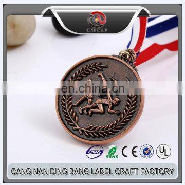 Free Design Zinc Alloy 3D Rasied Bronze Metal sport Medal Medallion