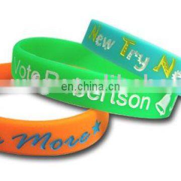 multicolors imprinted silicone rubber bracelet/wristbands