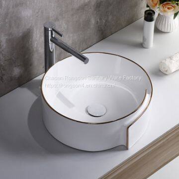 2018 ceramics new design special table mounted wash hand basin