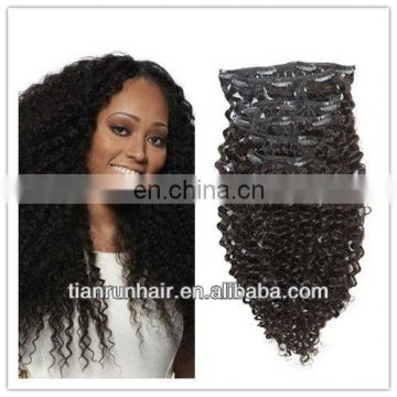 one piece clip in afro kinky curl sew in weft hair weave extensions for black women