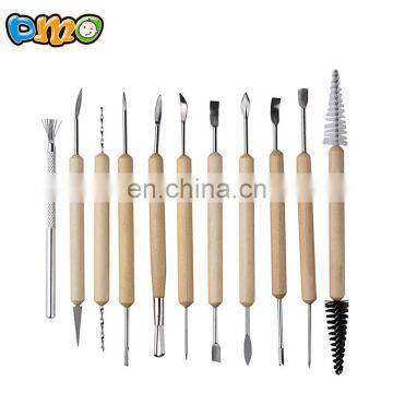 11 Pcs Wooden Handle Clay Pottery Sculpting Tools