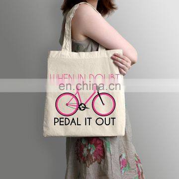 Reusable Natural Cotton Canvas Tote Bag With Custom Printing Logo