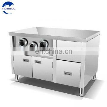 Stainless Steel Center Island Work Bench For Fast Food Restaurant photo-3
