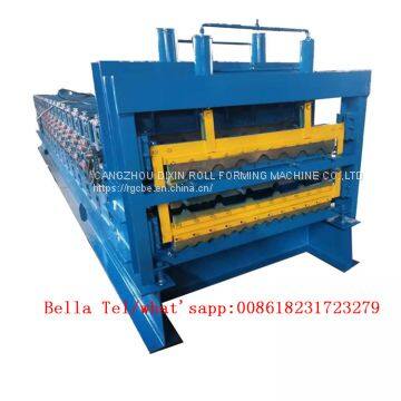 Double layers glazed color steel roll forming machine/tile making machine